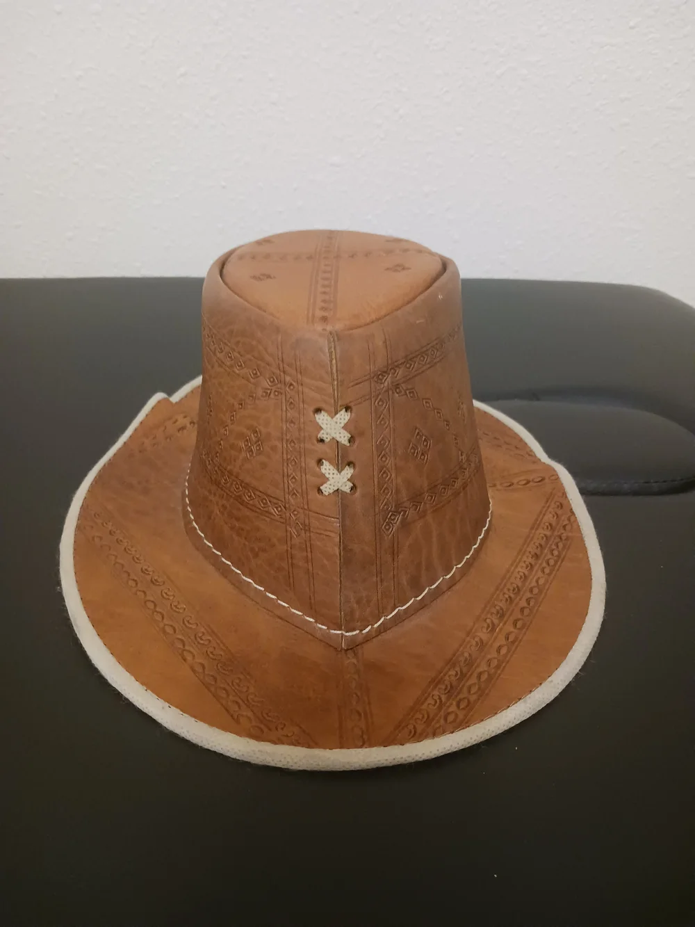 VINTAGE Moroccan Leather Cowboy Hat Unisex